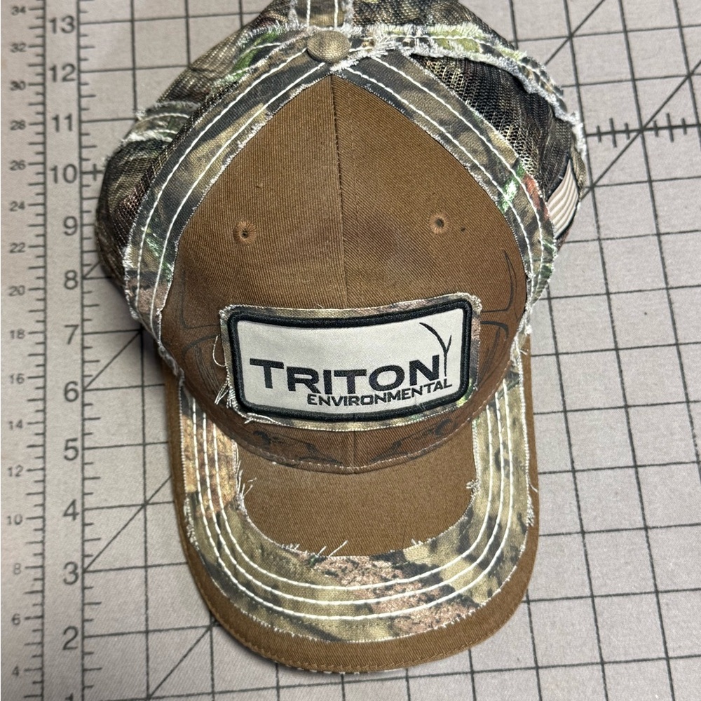 Camo Trucker Hat | Distressed Mesh Cap | Western Biker Chic